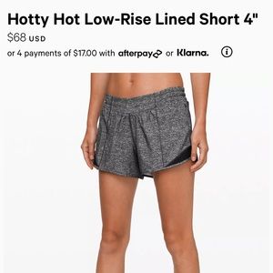 Lululemon Hotty Hot Short Size 10